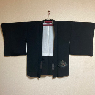 5MKO416  着物 羽織 黒 刺繍 シンプル 高級感 和服