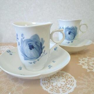 未使用★マイセン★Meissen★青い花 カップ＆ソーサー ２客セット