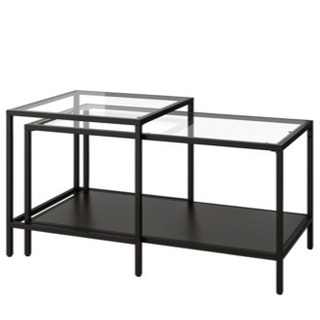 【ネット決済】IKEA ガラスのローテーブル ヴィットショー 美品