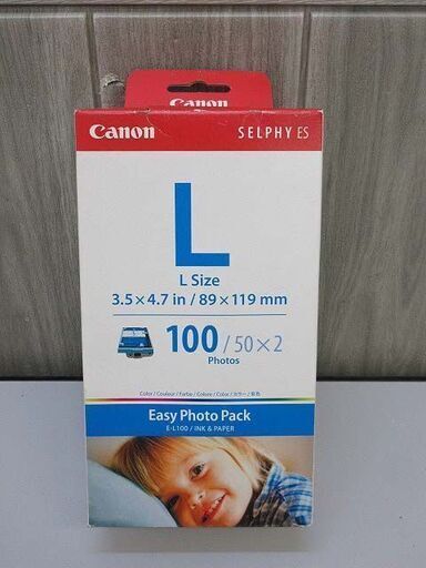 ss2489【未開封品】　キャノン　イージーフォトパック　E-L100　100枚 　Canon　Lサイズ　SELPHY ES　セルフィ―　写真用紙 　用紙一体型カートリッジ　89×119mm