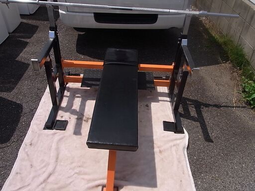 売約済」モリヤ ワイド セーフティ ベンチ&バーベルシャフト：210cm 売約済」モリヤ ワイド セーフティ ベンチ&バーベルシャフト：210cm