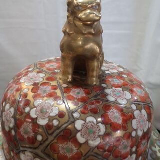 梅図沈香壷 肥前国 古赤絵窯 白龍作【愛品倶楽部柏