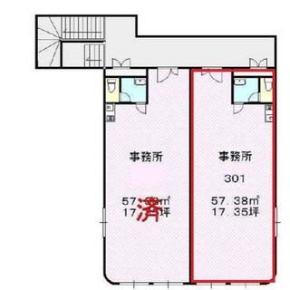 ★貸店舗・事務所★萩原天神駅１分　３階部分約５７．３８㎡　トイレ...