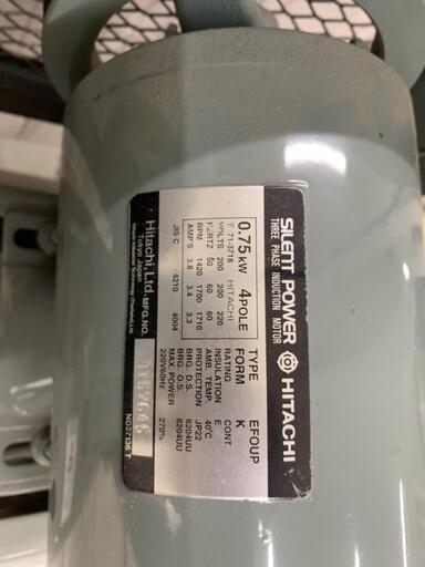 日立製 暖か 100v-200v 0.75kw モーター 中古