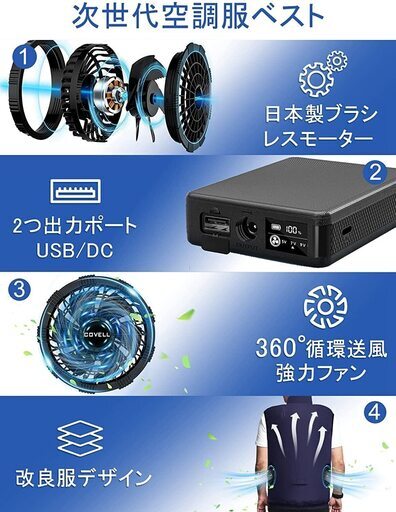夏の作業を涼しく過ごす ☆ 熱中症から守るファン付ベスト【男女兼用】 夏の作業を涼しく過ごす ☆ 熱中症から守るファン付ベスト【男女兼用