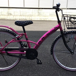 ＜動作・美品＞可愛い💕女の子用・22インチ自転車・ピンクメタリック
