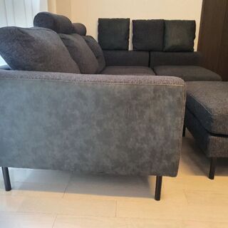 「値下げ」３人掛けソファー(スツール+クッション+ヘッドレスト)