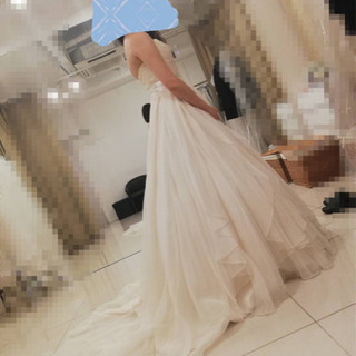 ウエディングドレス　シルクオーガンジー　パニエつき