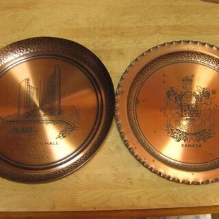 銅板皿2種類　カナダ産