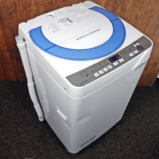 全自動洗濯機 7K シャープ ES-GE70R-A 2016年製 中古 J0058