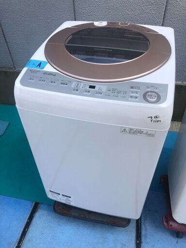 【中古】大阪引取歓迎 　SHARP　洗濯機 10kg　ＥＳ－ＧＶ１０Ｂ－Ｔ　２０１７年製　ＤＥ０２５￥24,800