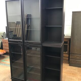 収納家具 分解扉移動式収納上段下段19☆J14