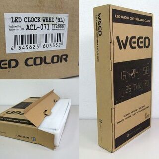 電波掛け時計 LED表示 LED RADIO CLOCK WEED ブルー文字 ACL-071 ☆ PayPay(ペイペイ)決済可能 ☆ 札幌市 北区 屯田