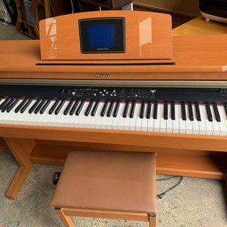 ブラウン電子ピアノ用スタンドと椅子セット ROLAND ※引き取りのみ