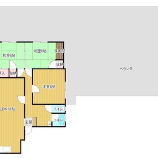 バルコニーが127.5m2、ドッグランできる広さです！松山市福音...