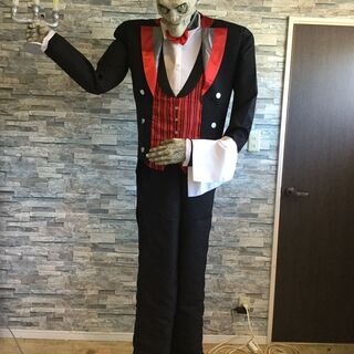 ハロウィン人形 ゾンビ 等身大 ろうそく ウェイター 店舗用 業務用 お化け屋敷