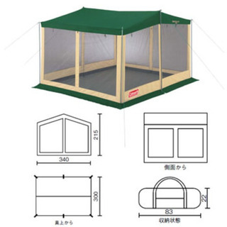 売り切れました💦美品　コールマン　スクエアスクリーン340 UV  PRO 設営確認済