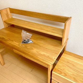 無印良品 オーク無垢材デスク（引出・足元棚付）