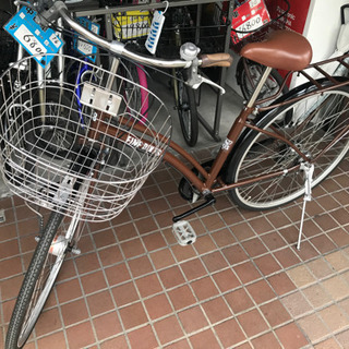 27インチ 外装6段変速 ledオートライト さびにくいステンレスかご付き 茶色