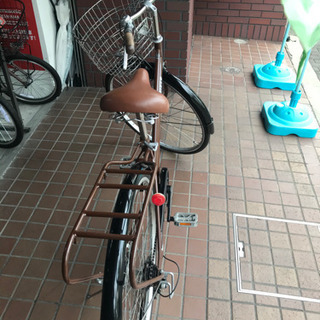 27インチ 外装6段変速 ledオートライト さびにくいステンレスかご付き 茶色