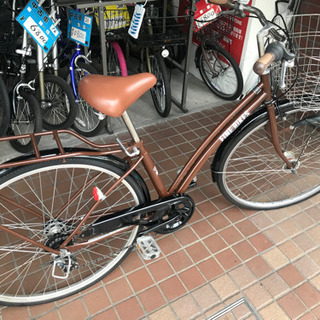 27インチ　外装6段変速　ledオートライト　さびにくいステンレスかご付き　茶色 27インチ 外装6段変速 ledオートライト さびにくいステンレスかご付き 茶色