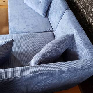 【未使用・訳アリ】カバーリング ソファダイニング・右肘アームソファ＋２Ｐ＋ベンチセット・ネイビー・4823