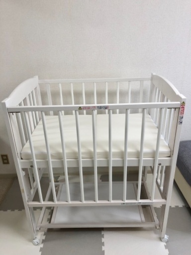 【日本製】ワンタッチ折りたたみハイタイプミニベビーベッド