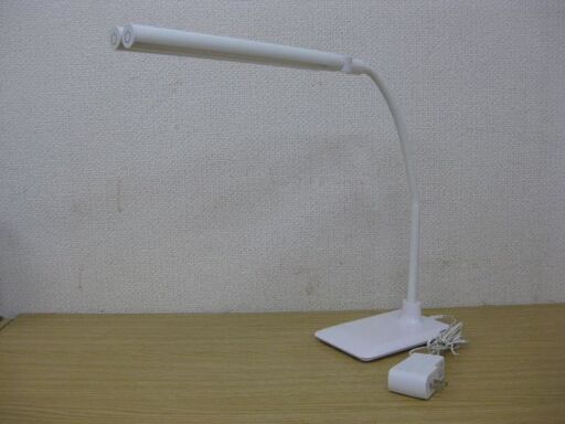 ヤザワ LED2灯スタンドライト Y07SDL10W01 ホワイト 3段階調光機能付き フレキシブル デスクライト 電気スタンド タッチセンサー