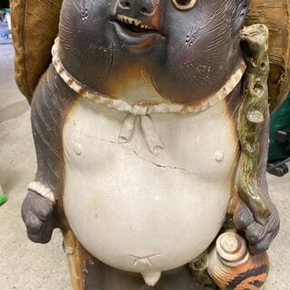 【引き取り限定】特大 古い信楽焼　狸 高さ115㎝ /骨董/古美術/美術品 Yahoo!オークション - 引き取り限定【明治頃 大きな 古い 信楽焼