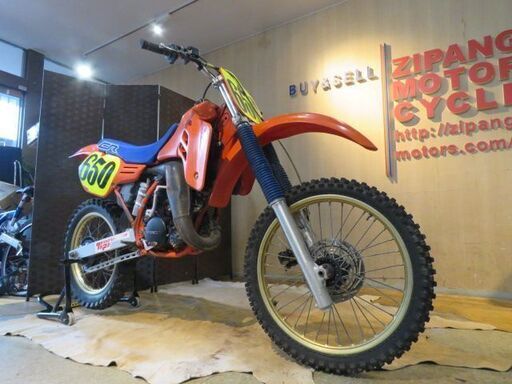 □HONDA CR125R JE01 ホンダ 1986年 オレンジ 125cc レース車 パーツ