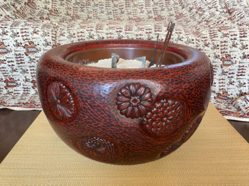 鎌倉彫り　大型火鉢