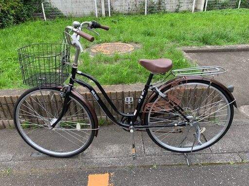 【中古/美品】27インチ　シティーサイクル　6段変速付き　鍵2個付き