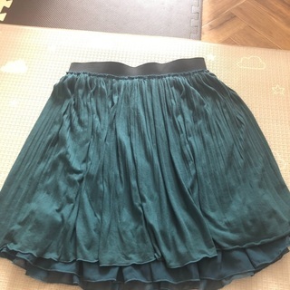 モスグリーン☆プリーツフレアスカート☆Lサイズ