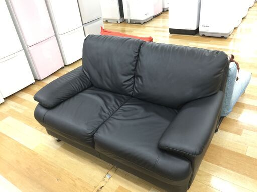 2人掛けソファー　ブラック　【トレファク岸和田店】