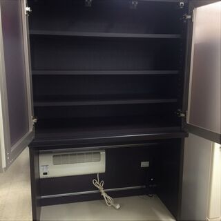 J576 綾野製作所 AYANO 食器棚 キッチンボード アクシス ブラック 800×520×2000 クリーニング済み