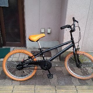 20吋 BMXタイプの子供自転車 シングル/ブラックxオレンジ