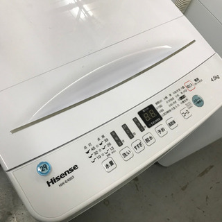 洗濯機　ハイセンス　HW-Ｅ4503 2020年　4.5kg 1人暮らし　美品 