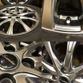 【DUNLOP WINTER MAXX WM01 185/60R15】スタッドレス【Exceeder 社外 15インチ 5.5J4HPCD100+43】2018年製 スイフト等　(MTF97) クレジットカード QR決済可能