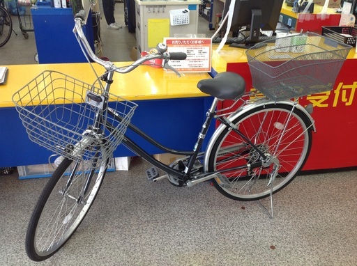自転車 asahi 6段変速 シティサイクル グレー【9651451】