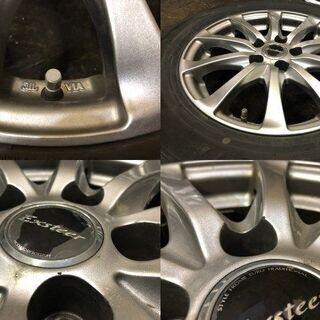 【DUNLOP WINTER MAXX WM02 195/65R15】スタッドレス【Exceeder 社外 15インチ 6J5HPCD100+43】ウィッシュ プリウス等　(TA394) クレジットカード QR決済可能