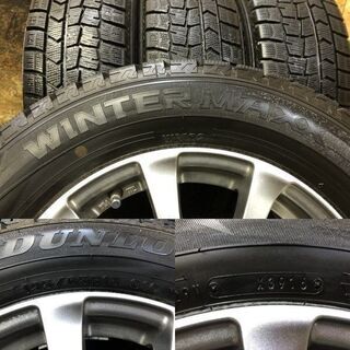 【DUNLOP WINTER MAXX WM02 195/65R15】スタッドレス【Exceeder 社外 15インチ 6J5HPCD100+43】ウィッシュ プリウス等　(TA394) クレジットカード QR決済可能