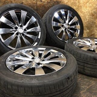 【HANKOOK KINERGY ECO 235/50R18】夏タイヤ【TOPY ANEVIAS 18インチ 8J5HPCD114.3+38】2017年製 アルファード ヴェルファイア等　(VTN444) クレジットカード QR決済可能