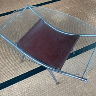 ローテーブル　強化ガラス天面　ガラスセンターテーブル