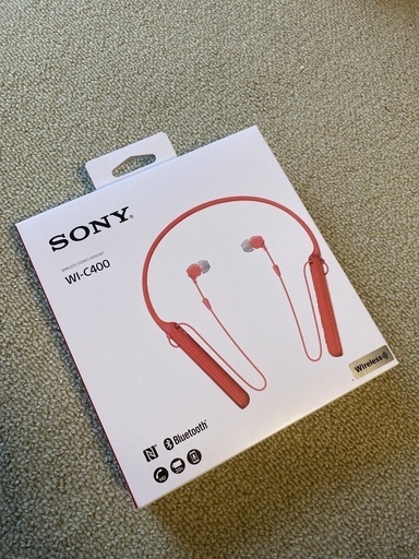 （引き取り先決定）ワイヤレスステレオヘッドセット SONY WI-C400 RED【ほどんど未使用】