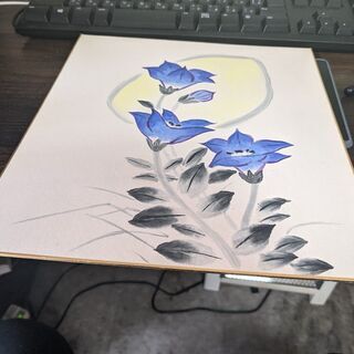 菫の水彩画の色紙