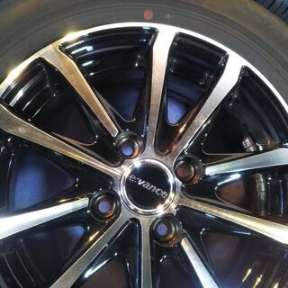 夏14インチ 美品 ブラック＆ポリッシュ色 フィット アクア ヴィッツ ポルテ フィールダー モビリオ エアウェイブ 185/65R14