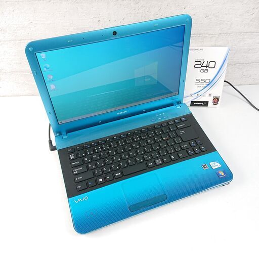 高速起動 SONY BAIO VPCEA3AFJ ノートPC SSD 240GB Celeron P4600 2.00GHz 14インチ メモリ 4GB パソコン