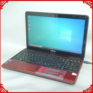 在庫処分 送料無料 1台限定 レッド色 ノートパソコン 中古良品 15.6型 東芝