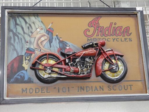 Indian Motocycles 木製 看板 アートパネル アメリカン雑貨【モノ市場東浦店】125