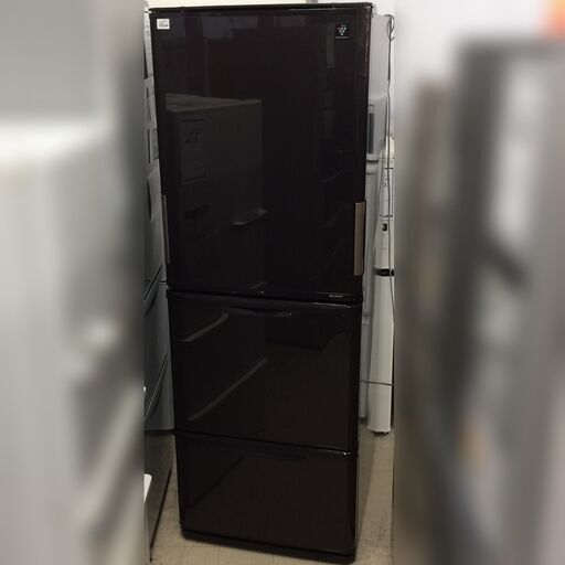 J581 6か月保証付き！ SHARP シャープ ノンフロン 3ドア冷凍冷蔵庫 SJ-PW35B-T 350L ダークブラウン 2016年製 クリーニング 動作確認済み
